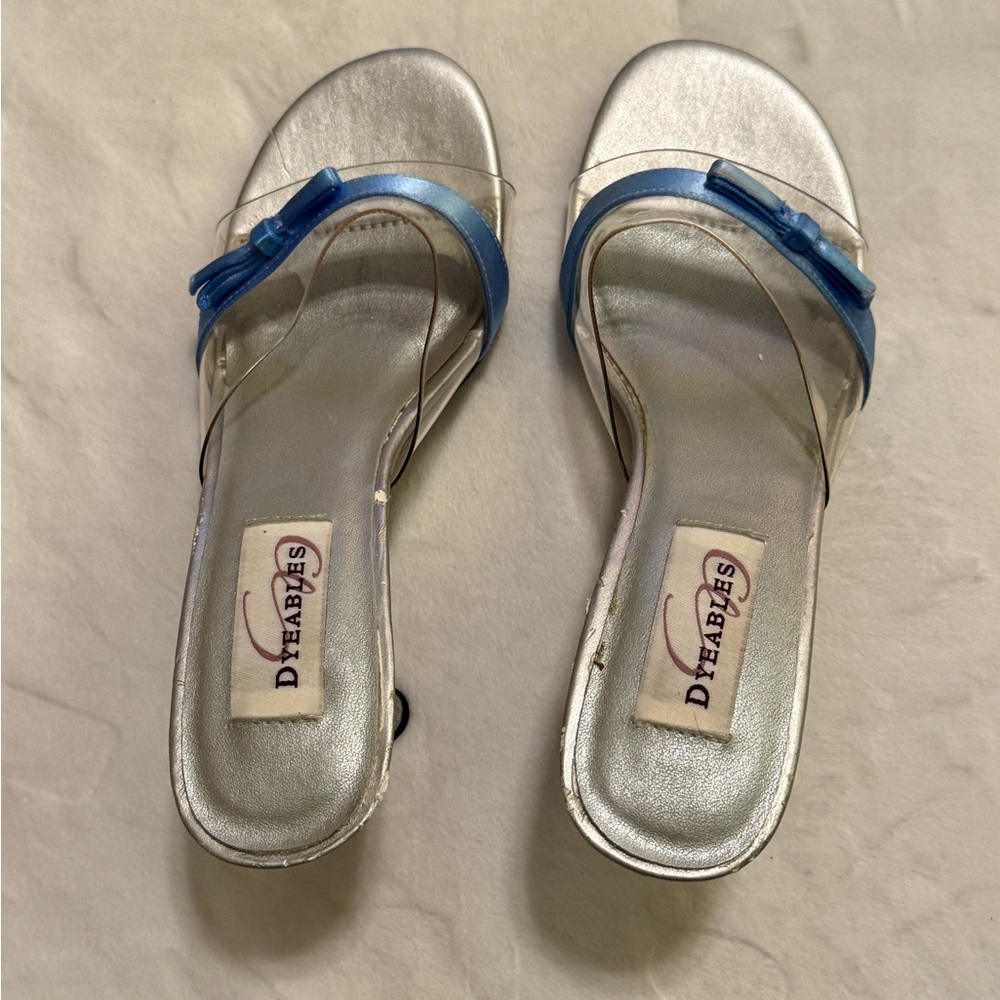 Dhabies Silver and Blue Women's Sandals